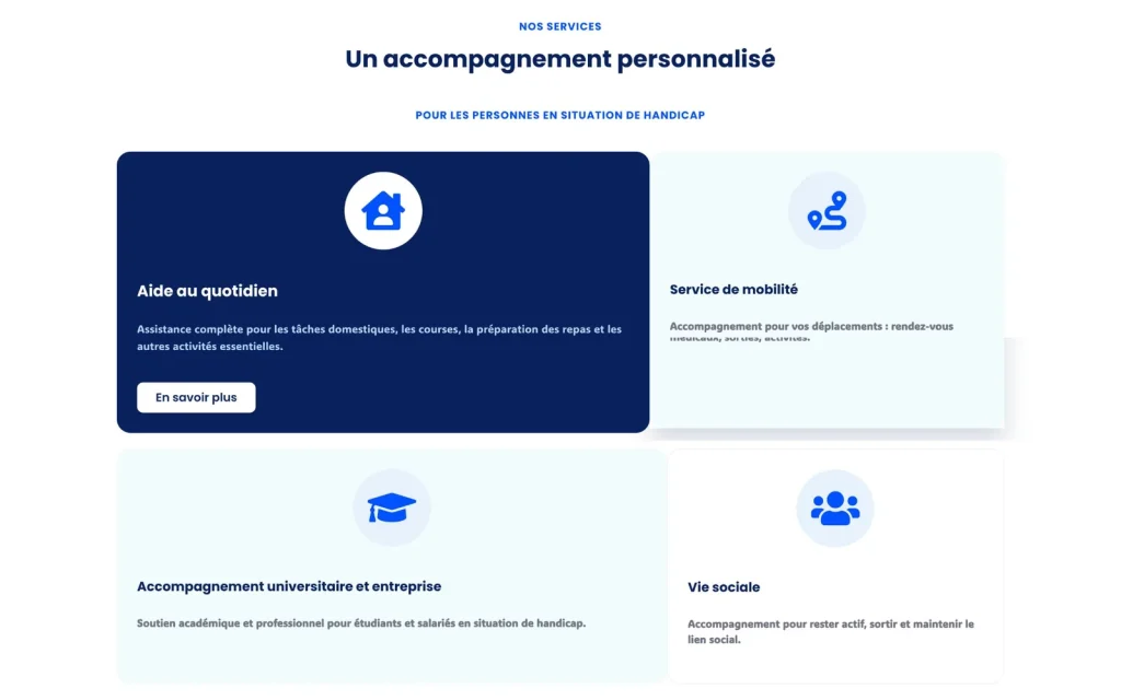 Page d'accueil du site Autonomie Partagée, suite